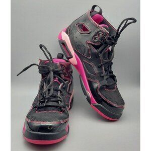 Youth Black Pink NIKE Air Jordan True Flight Tennis Shoes Size 6.5Y HighTop